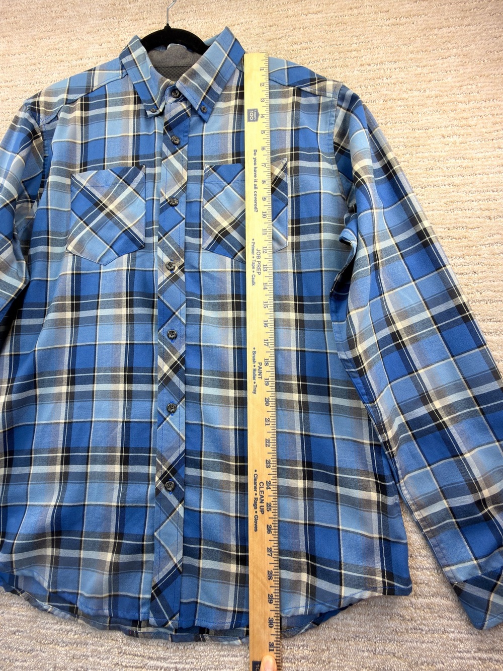 New With Tags Exofficio Blue Plaid Long-Sleeve Travel/Hiking Button-Down Shirt - Picture 3 of 11